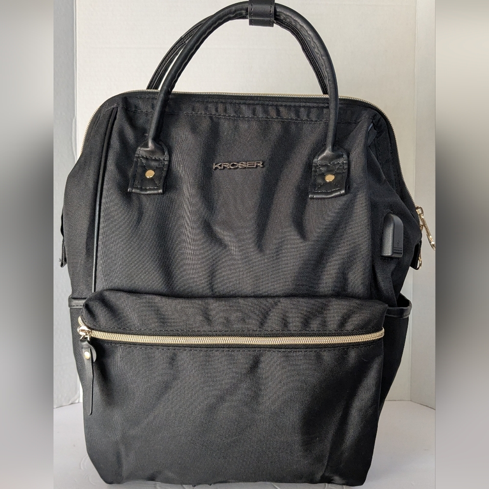 KROSER Women’s Black Backpack Tote - Stylish Everyday Carry